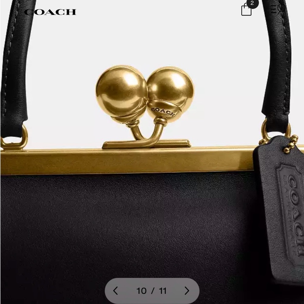 Coach Kisslock Frame Bag 16 in Black with Glovetanned Leather NWT￼ - Picture 6 of 11